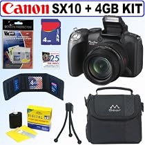 Canon Powershot SX10IS 10MP Digital Camera + 4GB Accessory Kit