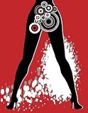 Woman Sexy Legs with Circles, Red Black White Gray. - 12