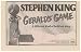 1992 Stephen King Gerald's Game Viking Penguin Book Print Ad