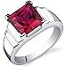 Step Design Princess Cut 3.25 carats Ruby Ring in