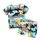 AiGo ベビー服 子供服 シャツ ショートパンツ 上下セット迷彩 tシャツ パンツ キッズ ガールズ ボーイズ コットン カッコイイ かわいい [並行輸入品]