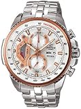 Two Tone Stainless Steel Sports Edifice Silver Tone Dial Tachymeter Chronograph