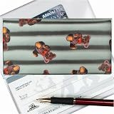 Lenticular Check Book Cover, 3D TED BEAR , Silver R-109-CBC