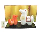 【干支 置物 紅白】 招福干支 午(うま) No.5 親子  / お楽しみグッズ(キッチン用品)付きセット