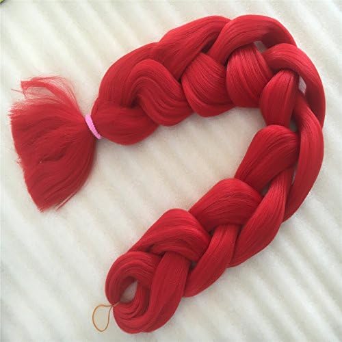 Women 41" X-Pression Kanekalon Jumbo Braiding Twist Braids Hair Extension 165g (#Red)
