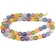 Round Crackle Crystal Beads Rainbow Mix 8mm 16" Strand