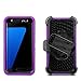Galaxy S7 Edge Case, J.west Full-Body Rugged Shock Absorbing Holster Case Without Built-in Screen Protector for Samsung Galaxy S7 Edge 5.5 inch with Rotating Kickstand Swivel Belt Clip (Purple/Black)