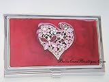 Jeweled Business Card Case- Heart