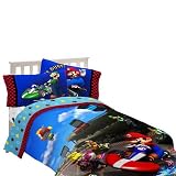 Super Mario Single Bed/Double Size Bed Padded Duvet With Free Pillowcase