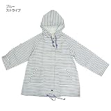 【レディース】《マリンボーダー ドット》モッズ風レインコート☆ファッション雑貨（レイングッズ）通販☆ 【ブルーストライプ】