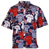 Reyn Spooner Boston Red Sox Navy Blue Jersey Print Hawaiian Shirt