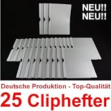 Produkt-Bild: Bewerbungsmappen Cliphefter Klemmmappen 25 St&uuml;ck in WEI&szlig;