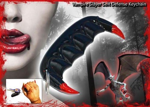 39-BK Vampire Slayer Teeth Self hkvf27jn0 Defense Keychain self defence vf8n0r3rvmm2 ninja martial art protection