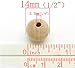 PEPPERLONELY Brand 100PC Natural Color Ball Wood Spacer Beads 14x13mm (9/16 Inchx1/2 Inch)