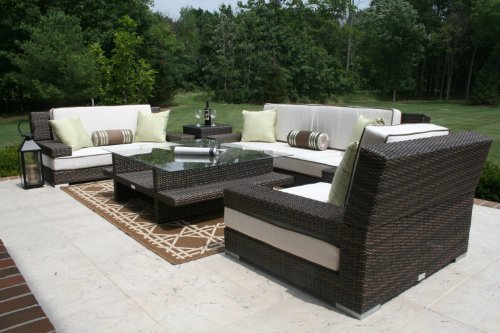 The Lepore Collection All Weather Wicker Patio Furniture Deep Seating Set