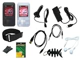 11 items Premium Accessory for Creative Zen Mozaic EZ 300 2GB/4GB/8GB/16GB Series includes: ( Black & Clear Soft Silicone Case , Car Charger , Wall Charger , straight usb data cable, 3.5mm aux Cable , White Earphones, Adjustable Armband , Black Belt Clip , Screen Protector,Fishbone Keychain)