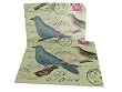 Bluebird on pale green Botanical Collage 12 File Folders with Vintage Designs Manila Folder Set