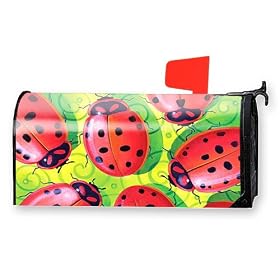 LADYBUG Beneficial Insect Lady Bug Decor Decorative Art Print 100% Magnetic Mailbox Cover Wrap Top