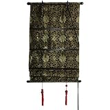 Asian Dcor - Window Treatments Shades - Shang Hai Tan Roman Blinds - Gold