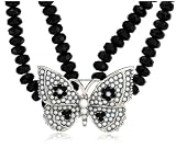 Black Crystal Butterfly Pin/Pendant by Margot Townsend