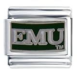 Pugster Emu Eastern Michigan Licensed Italian Charm Bracelet