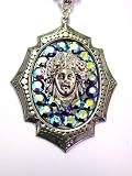 Small Rocker Jewelry Medusa Pendant Framed Medusa Necklace