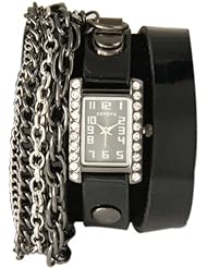 Triple Chain Wrap Watch-Black