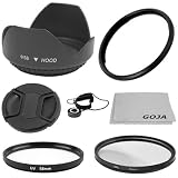 Essential FILTER SET for CANON POWERSHOT SX20 IS, SX10 IS, SX1 IS, Includes: 1 UV and 1 CPL High Resolution Filters + Adapter Ring + Screw Mount Petal Designed Lens Hood + Lens Cap with Cap Keeper + 1 Ultra Fine GOJA Microfiber Cleaning Cloth