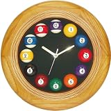 Product details for Circular Wood Billiards Quartz Clock