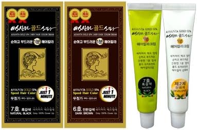Assanta Gold SPA 1 Min. Hair Color Cream FOR GRAY HAIR (DARK BROWN 5 BOX)