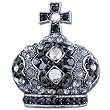 Black Celtic Cross Crested Crown Brooches