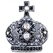 Black Cross Crested Crown Brooch