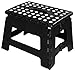Utopia Home Folding Step Stool - (Pack of 1) Foot Stool with 9 Inch Height - Holds Up to 300 lbs - Lightweight Plastic Foldable Step Stool for Kitchen, Bathroom & Living Room (Black)