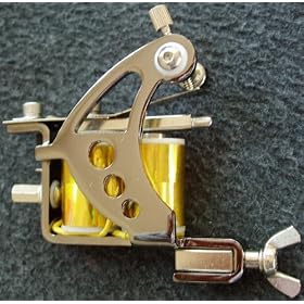 Inker Professional Tattoo Machines, Guns (Black Frame and Yellow Coils)