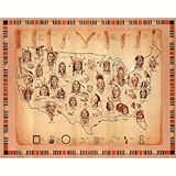 Native American Tribes Map Art Print Poster