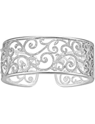 1/5 ct. tw. Diamond Cuff Swirl Bracelet in Sterling Silver