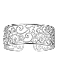 1/5 ct. tw. Diamond Cuff Swirl Bracelet in Sterling Silver