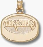 Atlanta Thrashers 'Thrashers Puck' Pendant - 14KT Gold Jewelry