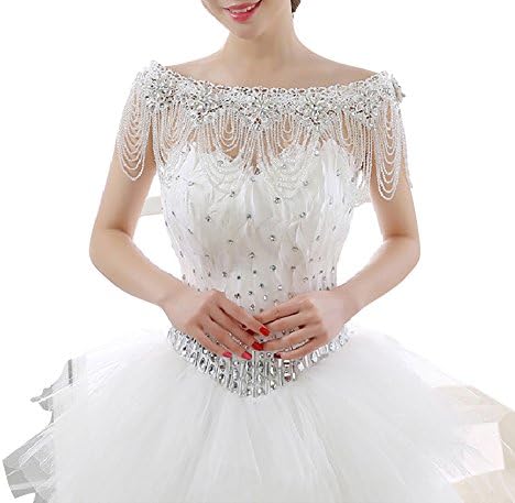 Qunvian Jewelry Bridal Wraps White Lace Wedding Shawl Jacket Bolero