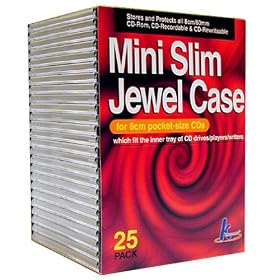<b>KHypermedia Slim Jewel Cases for 8-cm Mini CDs (Black, 25-Pack)</b>
