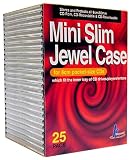 KHypermedia Slim Jewel Cases for 8-cm Mini CDs (Black, 25-Pack)