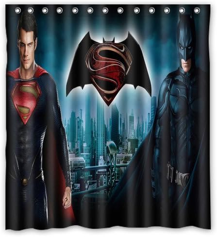 Unique and Generic Batman-v-Superman Shower Curtain Custom Printed Waterproof fabric Polyester Bath Curtain 66"(w) x 72"(h) Inches-Bathroom Decor Shower Curtain