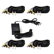 VideoSecu 4 Pack 100 Feet BNC RCA Video Power Extension Cables Wires Cords with 1 Pack 4 Channel 12 DV Power Supply Installation Kit for Security Camera CCTV DVR Home Surveillance System CWD