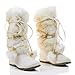 Mukluk Wrap Around Mid Calf Faux Fur Boots, Women Winter Snow Boot