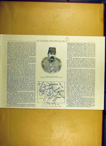1884 PORTRAIT BAKER-PASHA MAP PLAN TOKAR DISTRICT EGYPT
