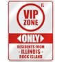 VIP ZONE " ONLY RESIDENTS FROM ROCK ISLAND " PARKING SIGN USA CITY ILLINOIS