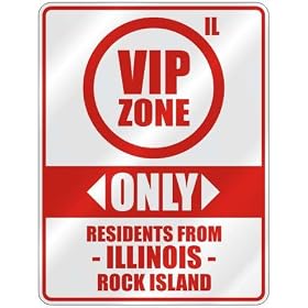 VIP ZONE " ONLY RESIDENTS FROM ROCK ISLAND " PARKING SIGN USA CITY ILLINOIS