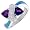 Sterling Silver, Synthetic Opal Inlay Ring w/ Double Heart Shape Amethyst CZ, 7/16
