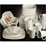 Gibson Elite Lanore Porcelain Dinnerware Set - 34 pc. - Service for 8 + Serving Dishes