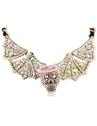 Betsey Johnson "Angel Devil" Skull and Wings Necklace, 18"